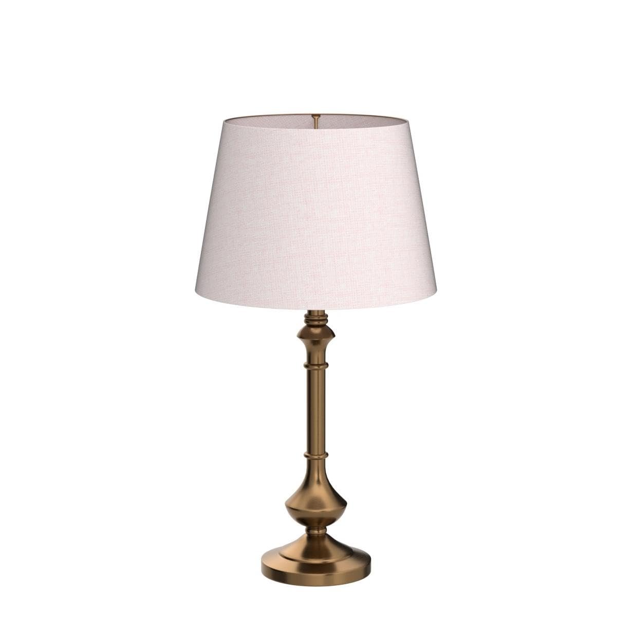 Divine Trends Brass Antique Finish Gold Table Lamp Sleek with Off White 10 Inch Lampshade For Bedroom, Bedside, Living Room, Home Decoration, Hotel Pack Of 1 - Led Bulb Included - Image 4