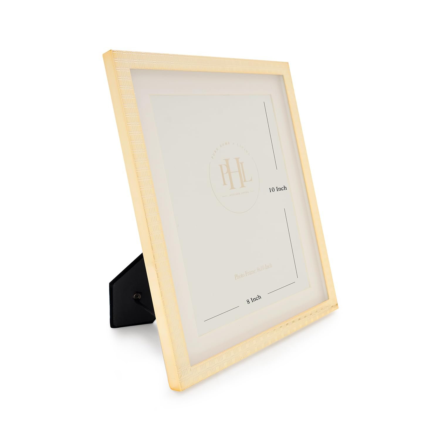 PURE HOME + LIVING Gold Plated Geometric Pattern Metal Photo Frame, Tabletop Gold Plated Photoframe With Metel Finish Picture Frames Home & Wall Decoration (8X10 Inches,Pack Of 1) - Image 5
