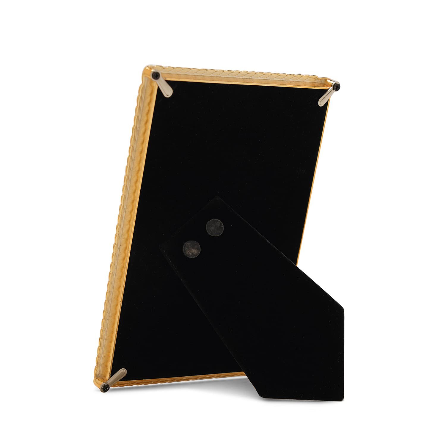 PURE HOME + LIVING Gold Plated Diagonal Ribbed Metal Photo Frame, Tabletop Photo Frame,Decorative Picture Frames For Home Décor, Office Desk, Bedroom & Living Room (4X6 Inches, Pack Of 1) - Image 4