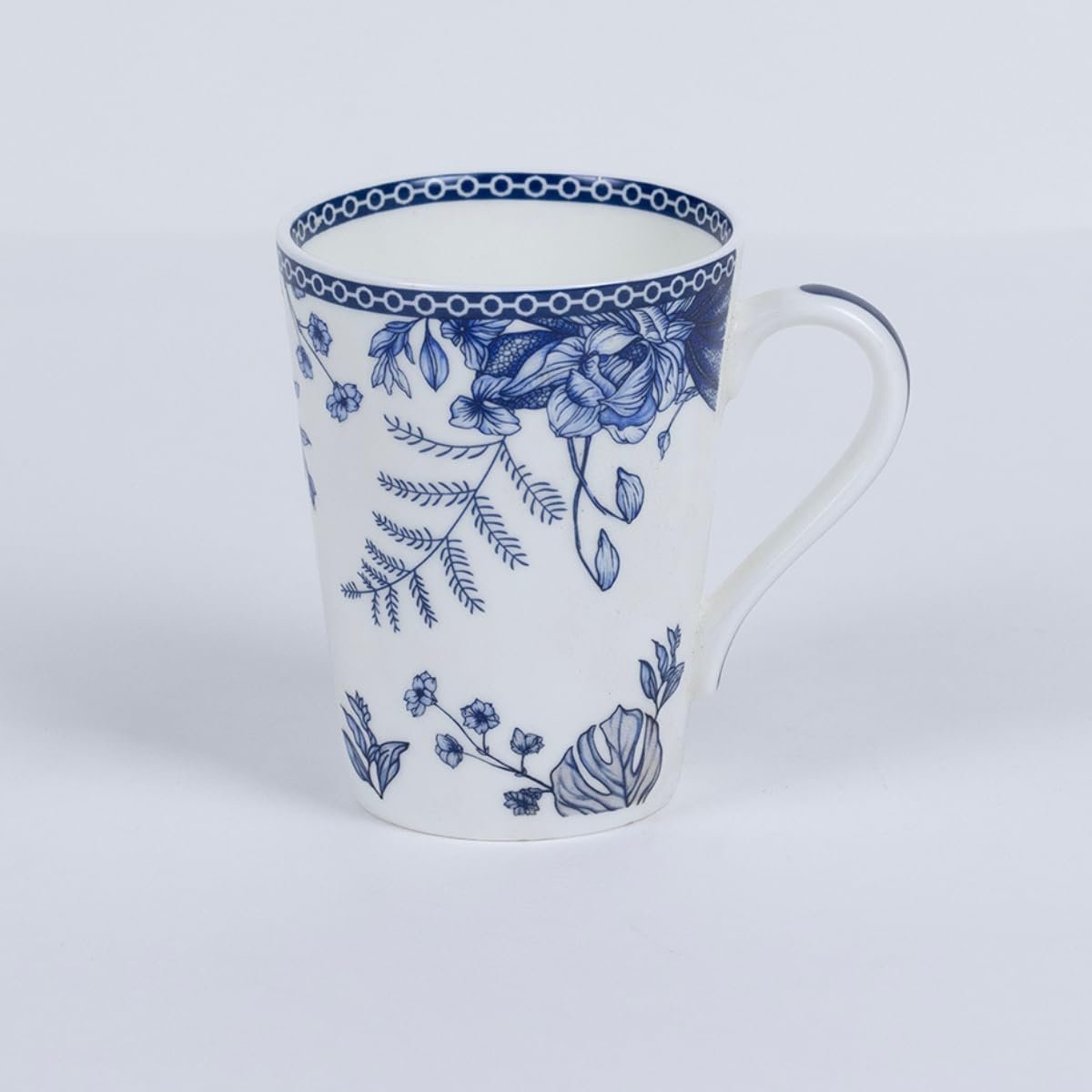 GOLDEN QUEEN'S Ceramic Coffee Mug Set of 1 | 300 ml Tea & Milk Mug for Daily Use | Microwave Safe Single Mug - Blue Palm - Image 5