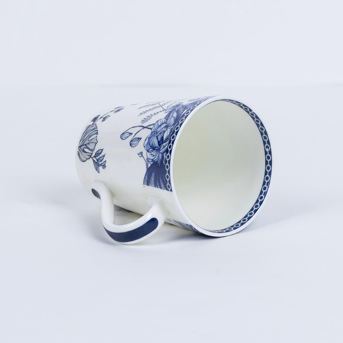 GOLDEN QUEEN'S Ceramic Coffee Mug Set of 1 | 300 ml Tea & Milk Mug for Daily Use | Microwave Safe Single Mug - Blue Palm - Image 4