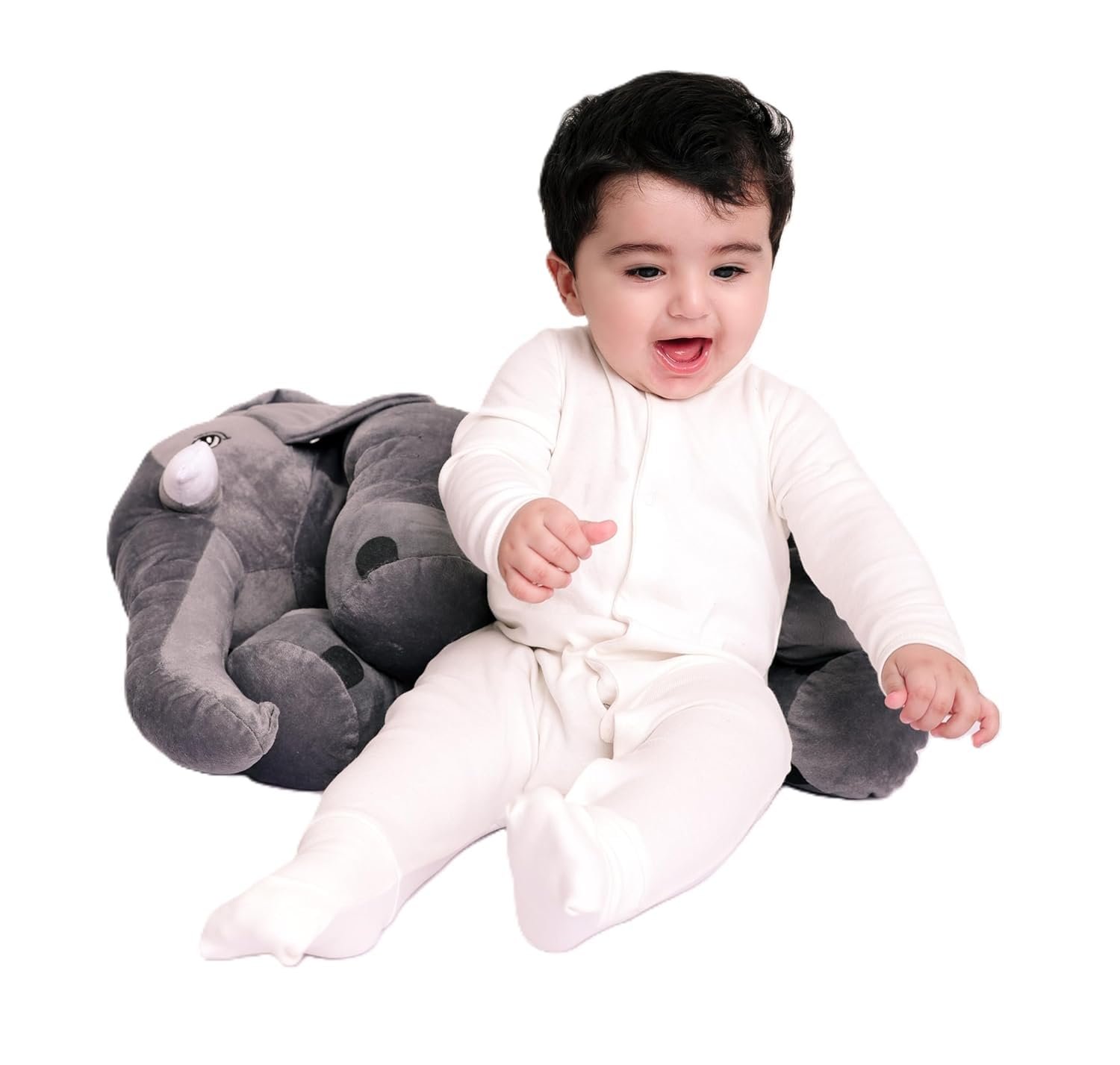 TeddyTwist Elephant Soft Toy, Big Size Fibre Filled Stuffed Animal Plush Hugging Toy for Kids (60 cm) (Grey) - Image 5