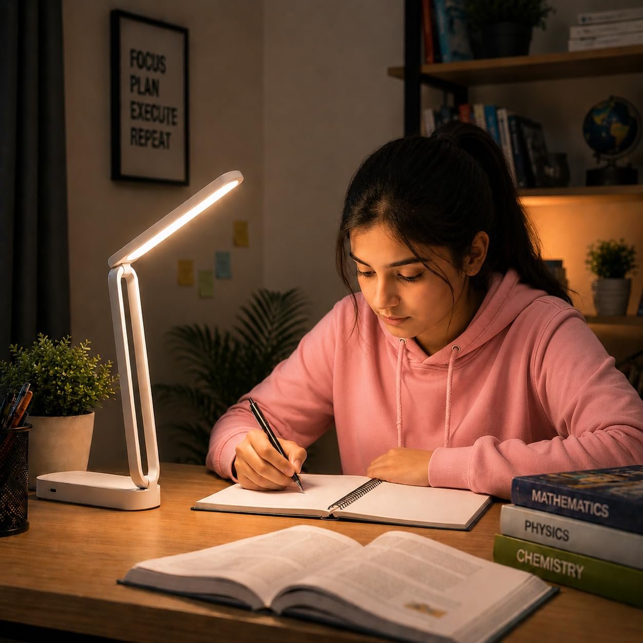 Fulminare Plastic LED Desk Lamp Dimmable Reading Table Lamp with USB Charging Port 3 Colour Mode,Touch Control Eye Caring, Desk for Study, Work (Pawn) - Image 3