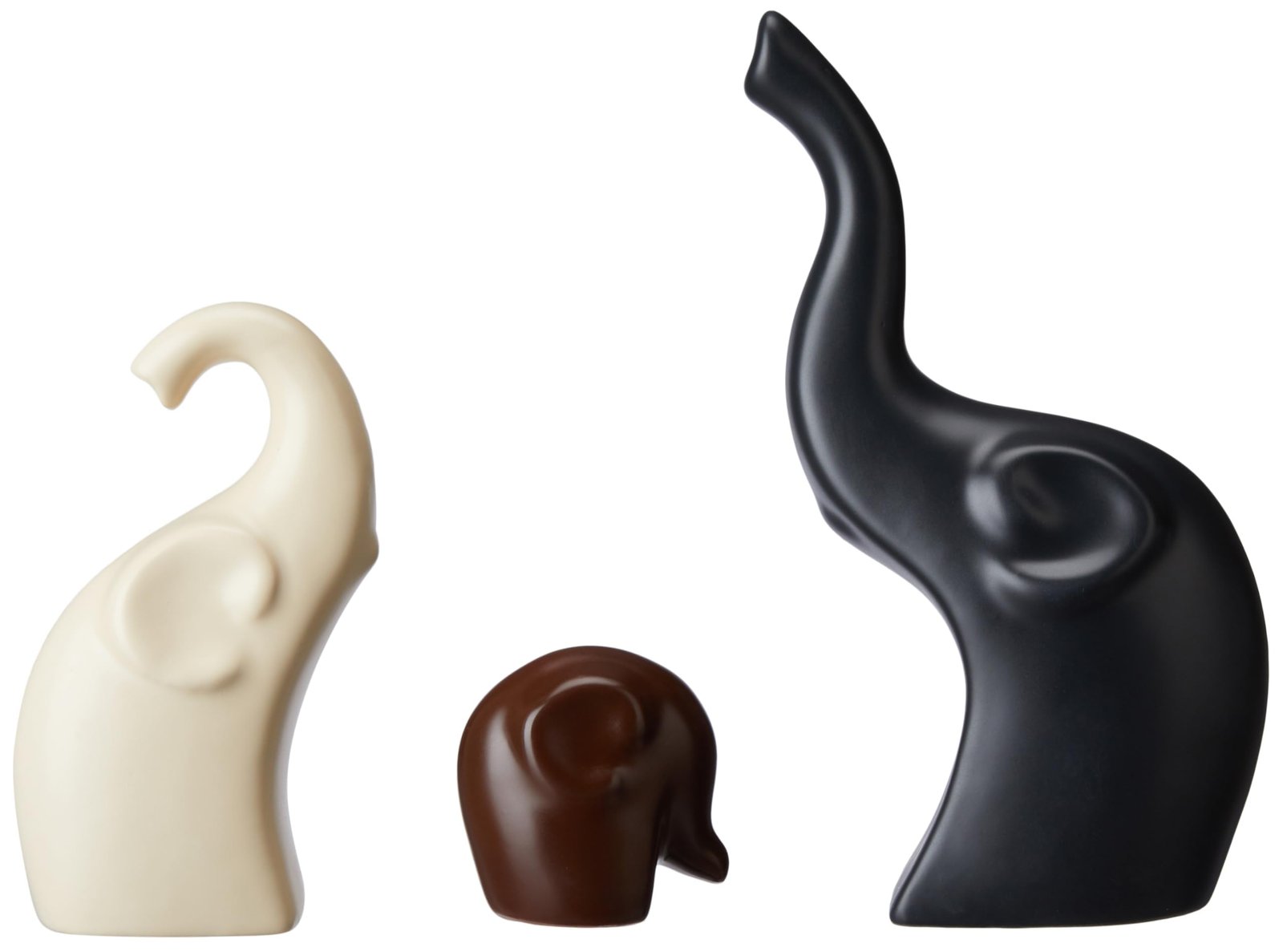Amazon Basics Home Décor Elephant Family Matte Finish Ceramic Fantasy Figures(Set of 3 Piece,Multicolor) - Image 4
