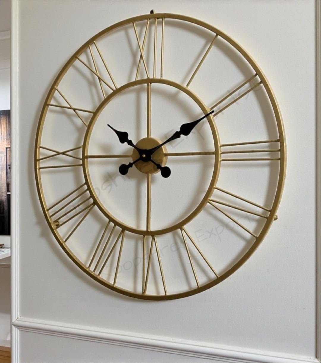 Vintage Handicraft Iron Art Ware/Handcrafted Decorative Brass Colour Wall Art Clock/VC-9023-S - Image 7