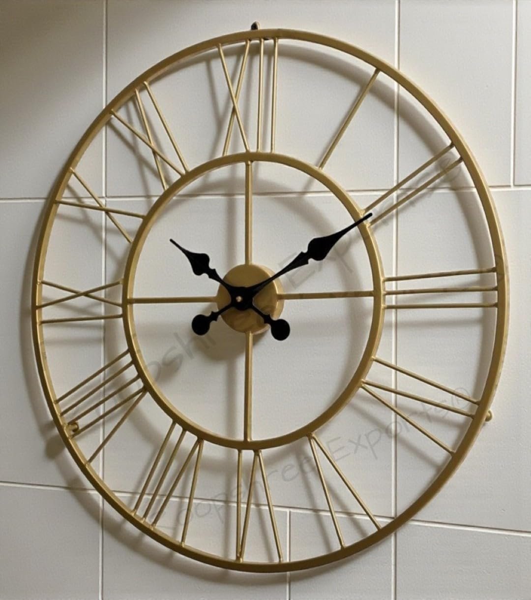 Vintage Handicraft Iron Art Ware/Handcrafted Decorative Brass Colour Wall Art Clock/VC-9023-S - Image 5