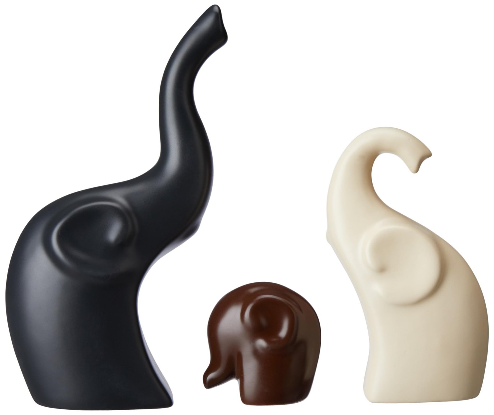 Amazon Basics Home Décor Elephant Family Matte Finish Ceramic Fantasy Figures(Set of 3 Piece,Multicolor) - Image 6