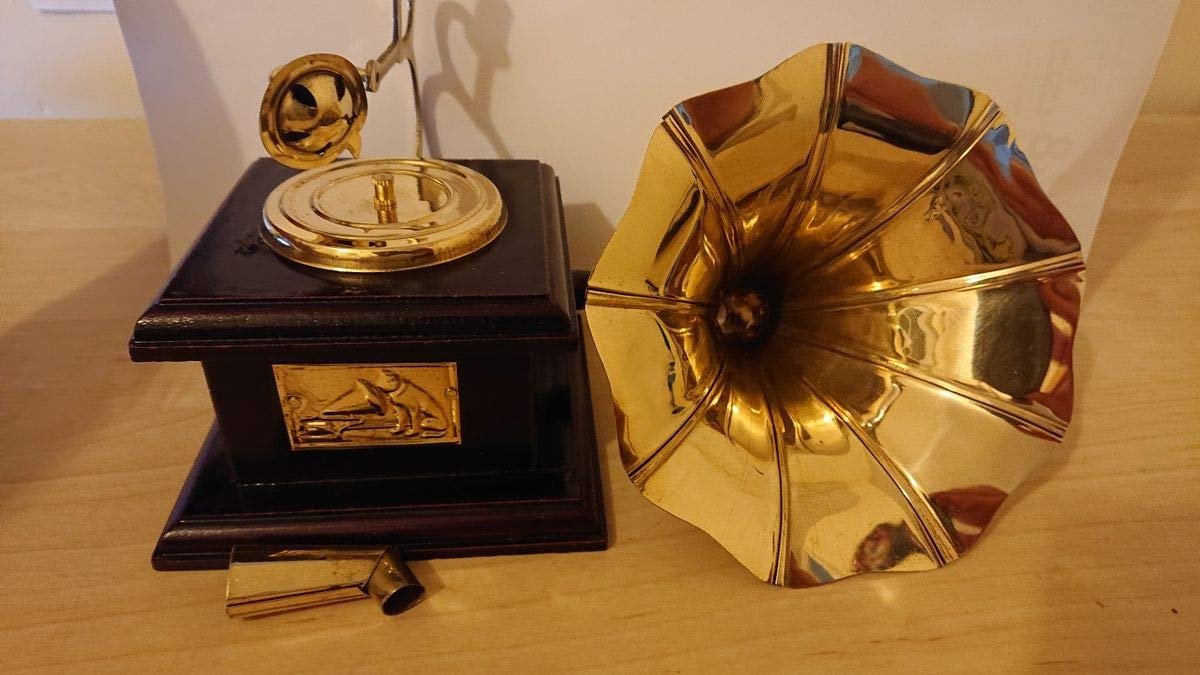 JaipurCrafts Premium Sparkle Square Gramophone Showpiece - 23 cm (Brass, Brown, Gold) (Black, Gold) (Black, Gold) - Image 5