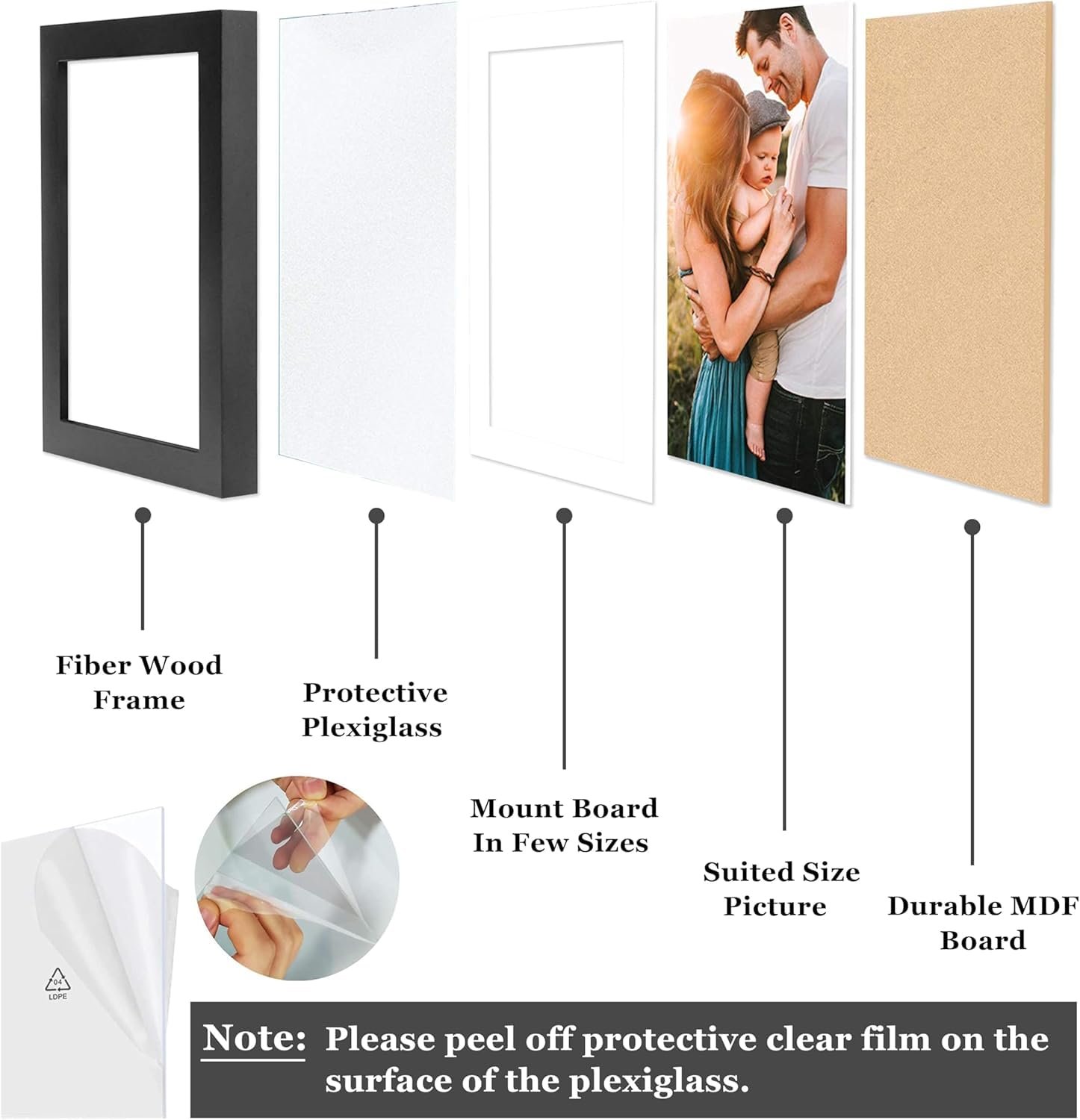 Art Street A4 Document Photo Frame Set of 2 Black Photo Frames for Home and Office decoration (Photo Size 8 x 12 Inches) - Image 3