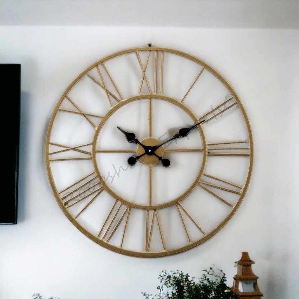 Vintage Handicraft Iron Art Ware/Handcrafted Decorative Brass Colour Wall Art Clock/VC-9023-S - Image 6