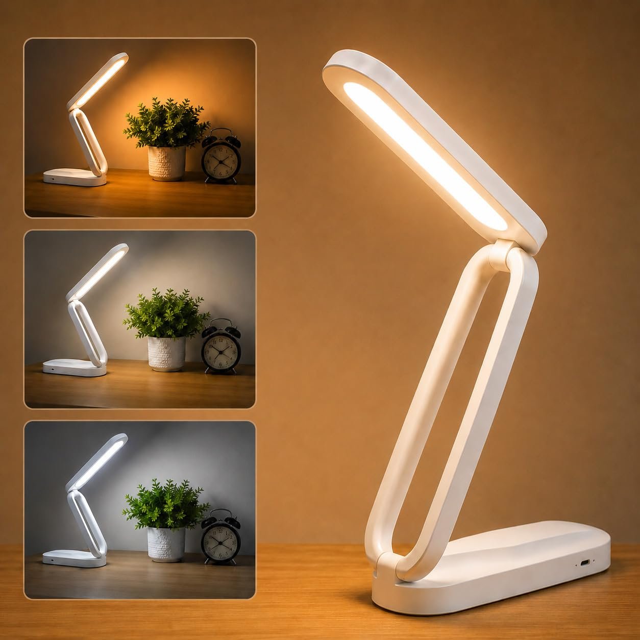 Fulminare Plastic LED Desk Lamp Dimmable Reading Table Lamp with USB Charging Port 3 Colour Mode,Touch Control Eye Caring, Desk for Study, Work (Pawn)