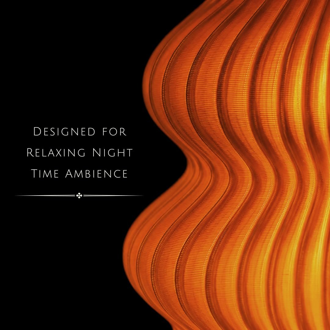 Haydn Clear Orange LED Ambient Table Lamp for Bedroom & Living Room – Warm Glow Bedside Night Lamp, Decorative Study Desk Lamp, Modern Home Décor Lighting (LED Bulb Included) - Image 5
