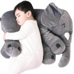 TeddyTwist Elephant Soft Toy, Big Size Fibre Filled Stuffed Animal Plush Hugging Toy for Kids (60 cm) (Grey)