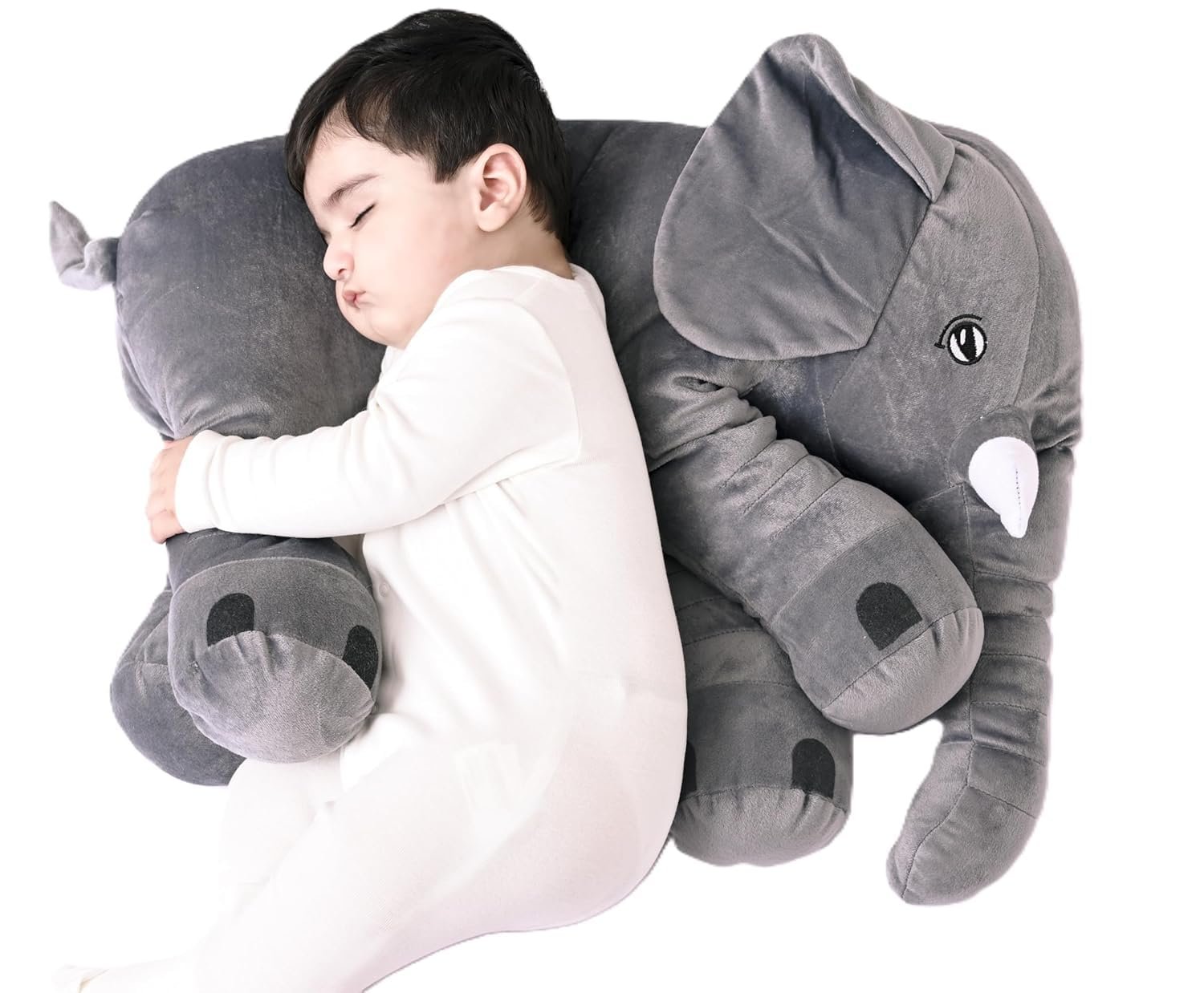 TeddyTwist Elephant Soft Toy, Big Size Fibre Filled Stuffed Animal Plush Hugging Toy for Kids (60 cm) (Grey)