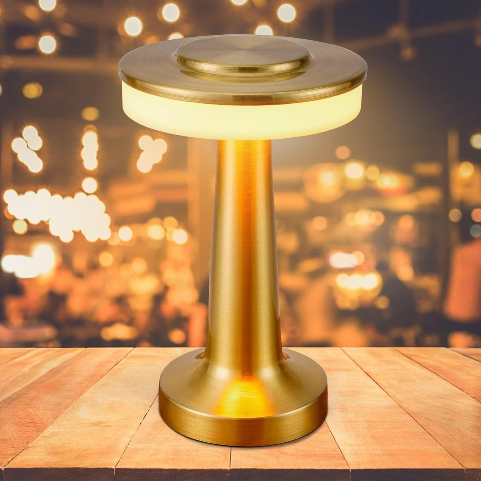 Desidiya® Metal LED Table Lamp with Touch Sensor Rechargeable Desk Lamp,3-Levels Brightness with Cozy Warm Lighting, Night Light for Kids Nursery, Nightstand Lamp, Bedside Lamp (Gold) - Image 3