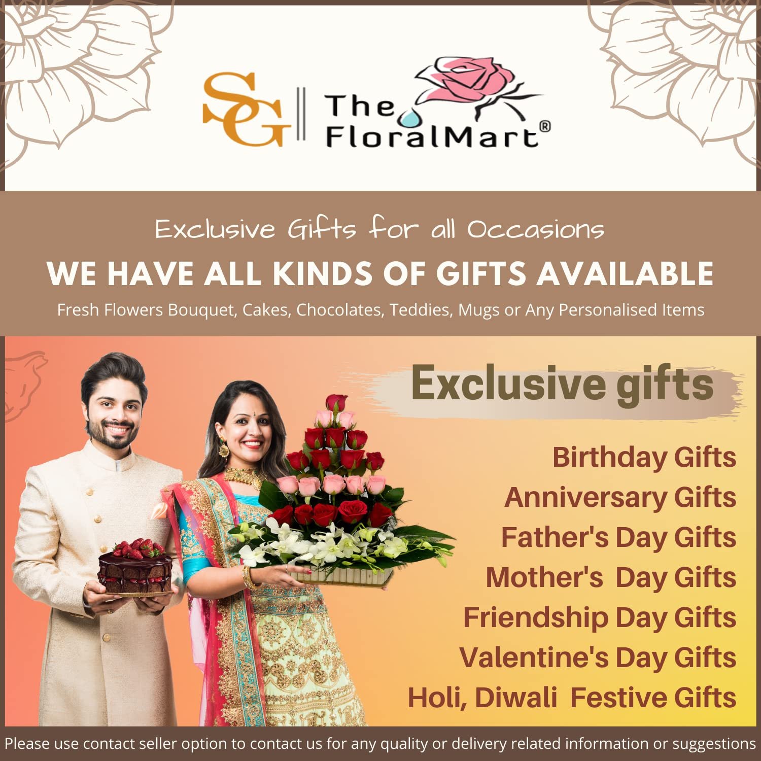 The FloralMart Fresh Flowers Bouquet of Roses in Stylish Wrapping with Seasonal Fillers, for Birthday Gift, Anniversary Gift, Mothers Day Gift (Pink, Bunch of 10, Paper Wrapping)