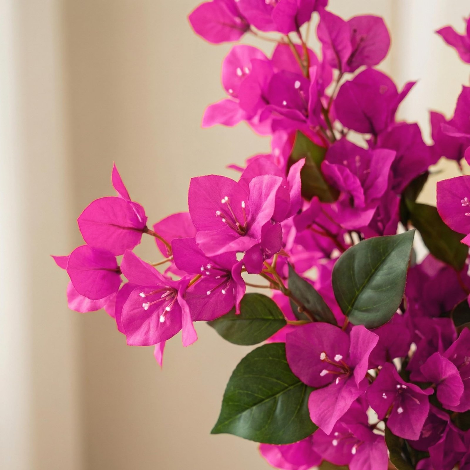 Decor & More 2 PCS Artificial Flowers Bunch – Realistic Silk Bougainvillea Long Stem Artificial Flower Bunch Without Pot | Artificial Flower for Decoration | (Without Pot) - Image 3