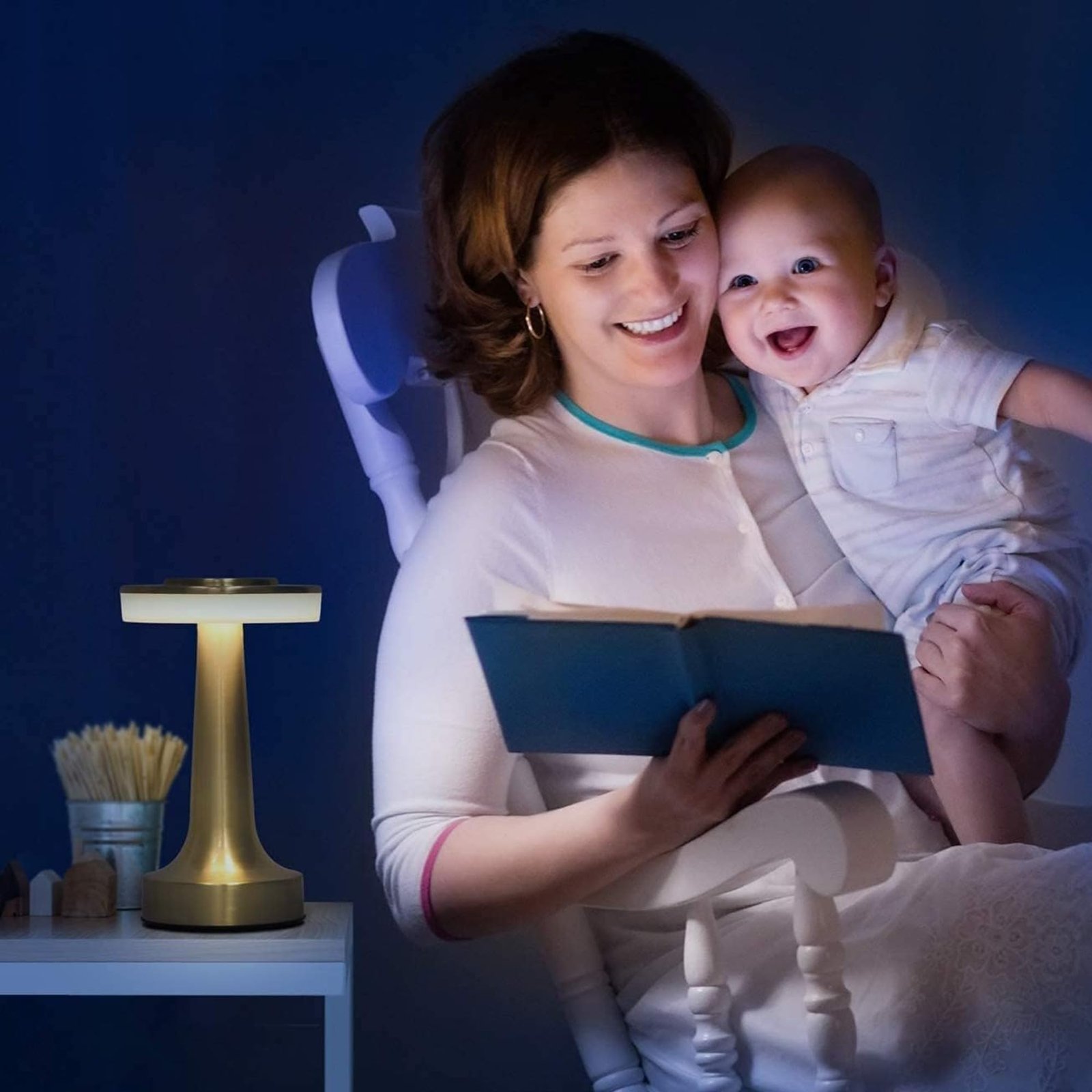Desidiya® Metal LED Table Lamp with Touch Sensor Rechargeable Desk Lamp,3-Levels Brightness with Cozy Warm Lighting, Night Light for Kids Nursery, Nightstand Lamp, Bedside Lamp (Gold) - Image 7