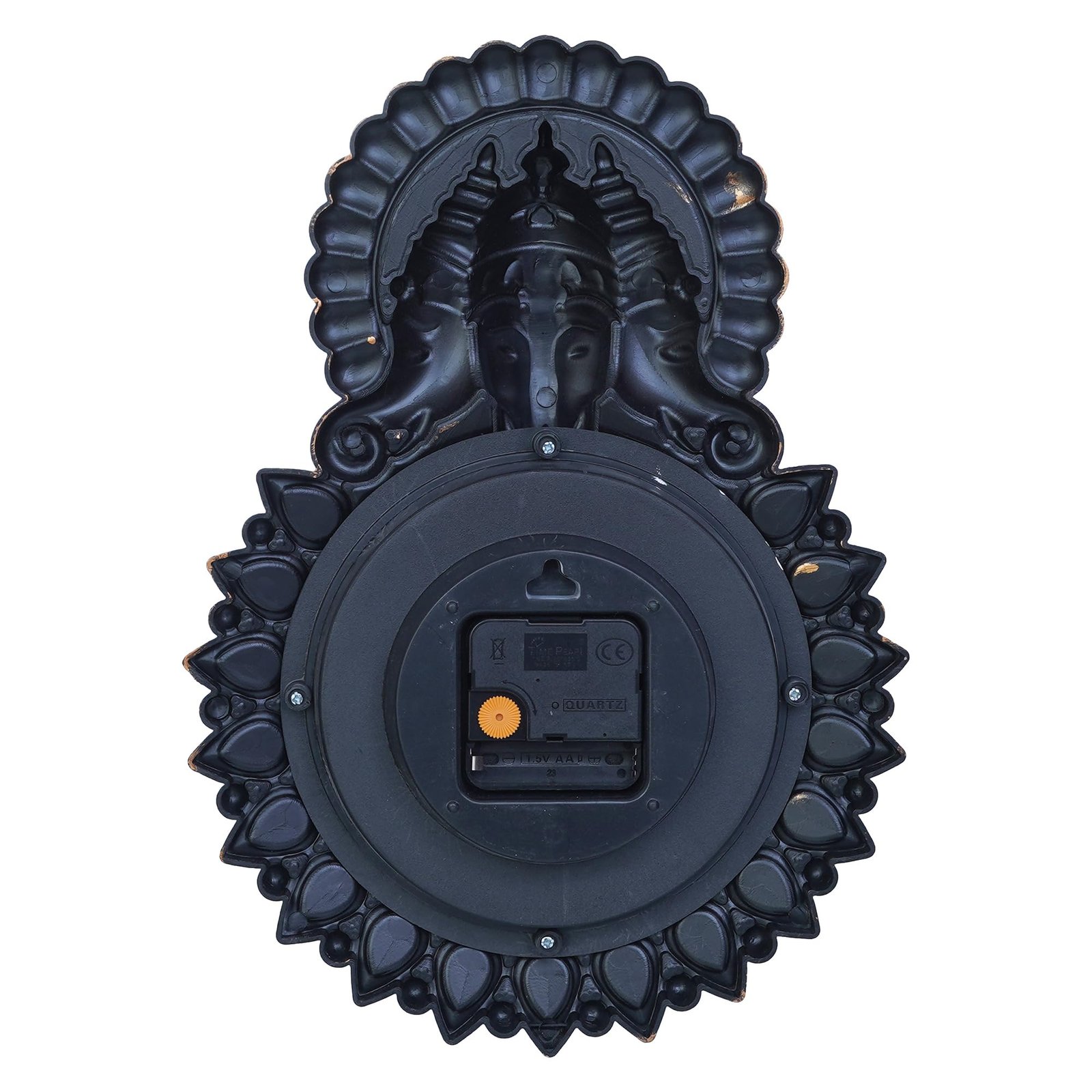 Webelkart Premium Plastic Designer Stones Ganesha Wall Clock for Home and Office Decor| Wall Clock for Living Room|(Copper, 13.38" Inch) - Analog - Image 7