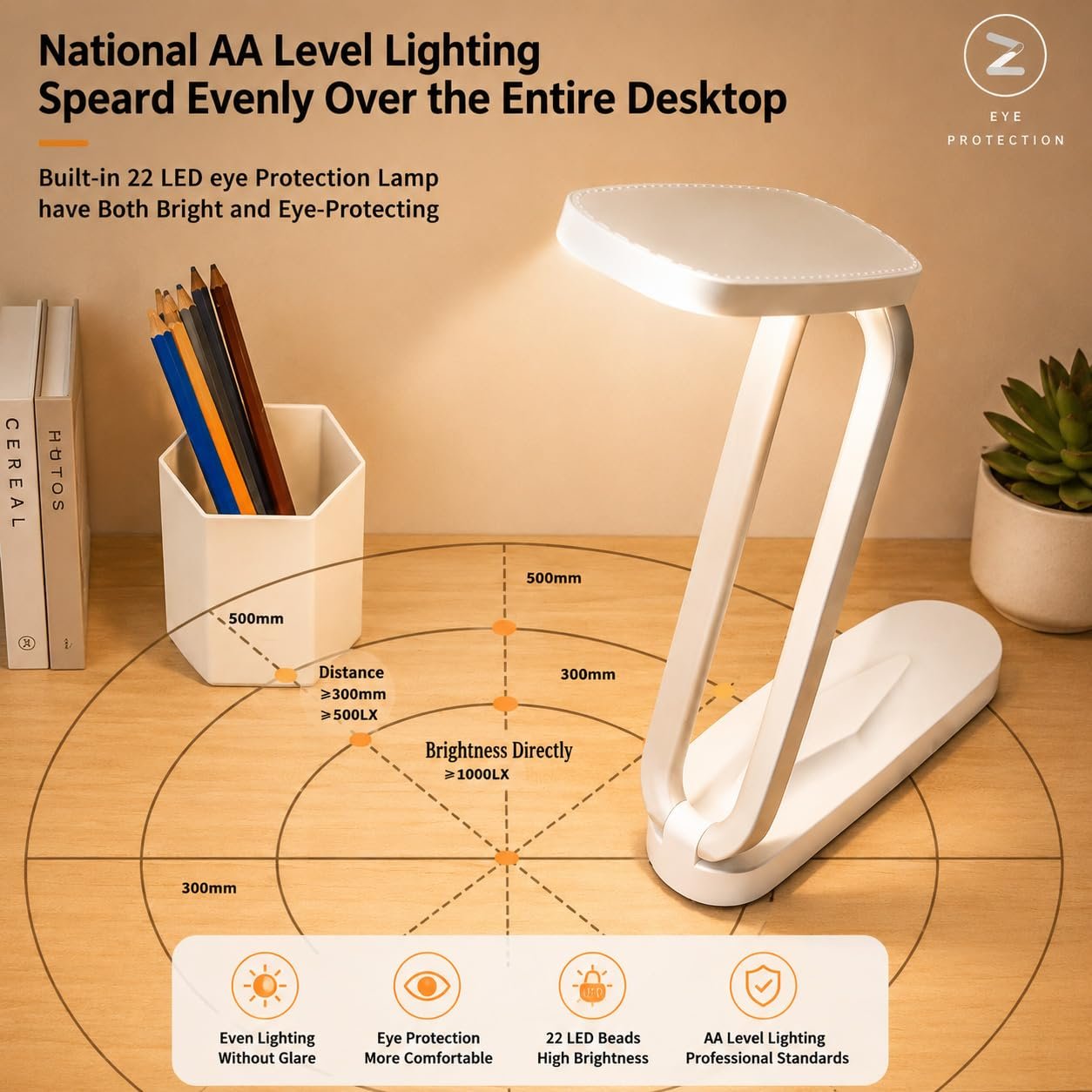 Fulminare Plastic LED Desk Lamp Dimmable Reading Table Lamp with USB Charging Port 3 Colour Mode,Touch Control Eye Caring, Desk for Study, Work (Pawn) - Image 5