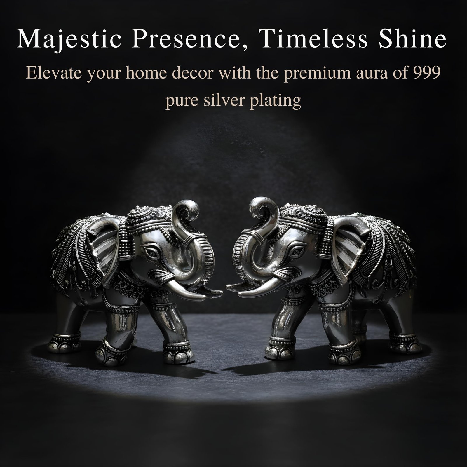 Dev Aastha 999 Pure Silver Plated Elephant Idol Pack of 2 | 2 Inch Vastu & Good Luck Showpiece for Home Decor, Mandir & Pooja Room | Auspicious Gifting Choice - Image 8