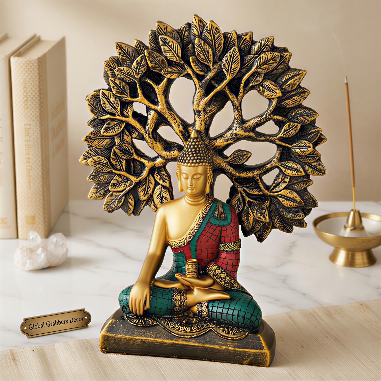 Global Grabbers Buddha Statue Showpiece Idol Home Decor Decoration Items for Living Room and Gifts - Image 5