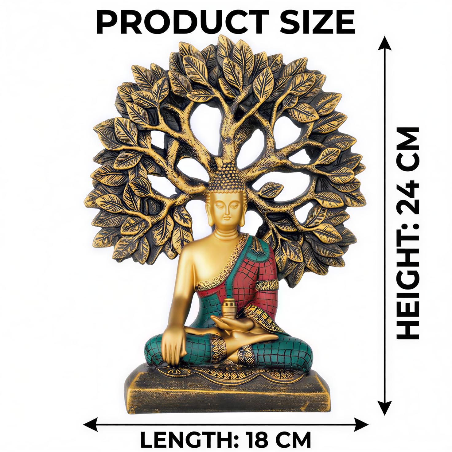 Global Grabbers Buddha Statue Showpiece Idol Home Decor Decoration Items for Living Room and Gifts - Image 3