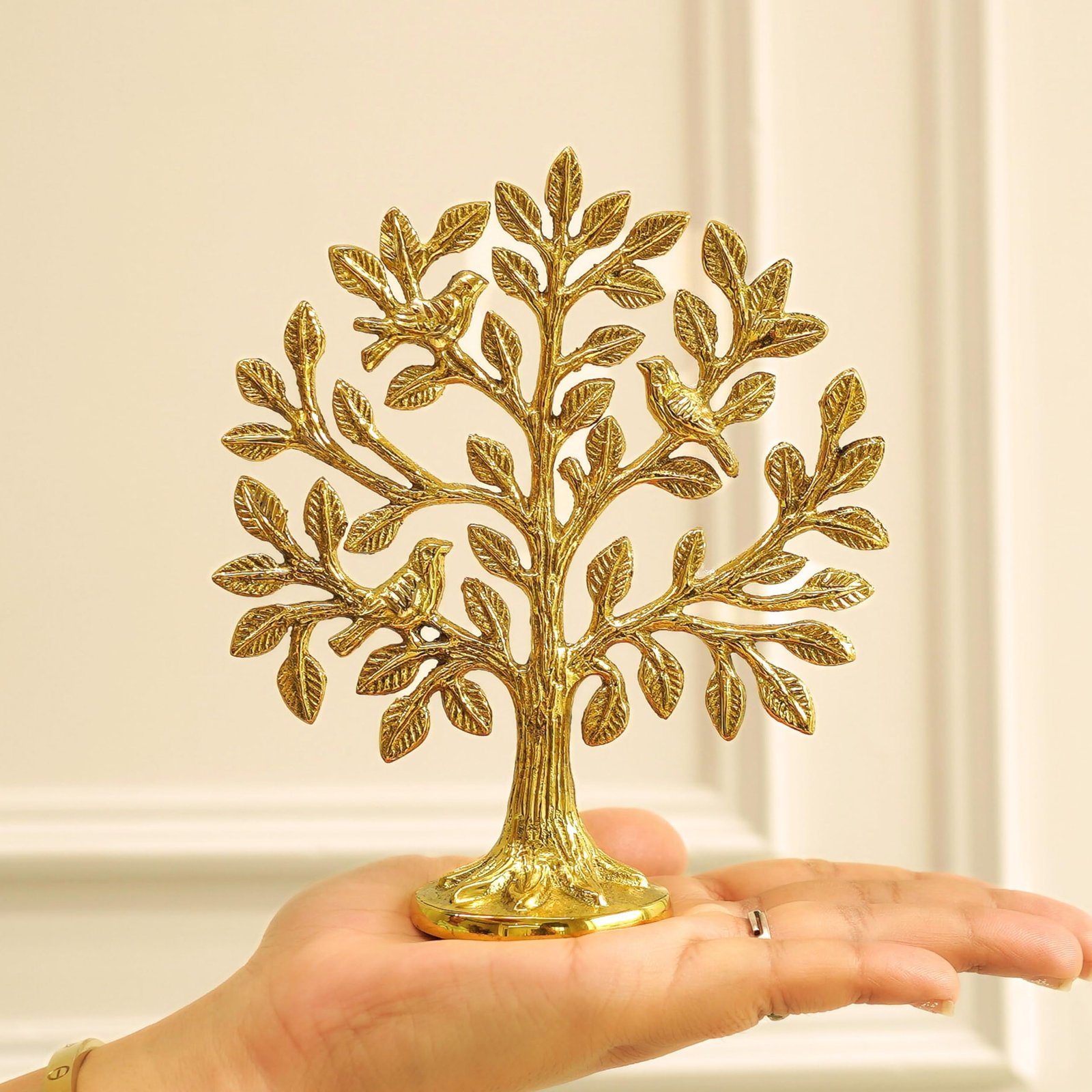BEHOMA 100% Pure Brass (6 inch) Kalpvriksh Tree with Birds | Good Luck Gift - Image 9