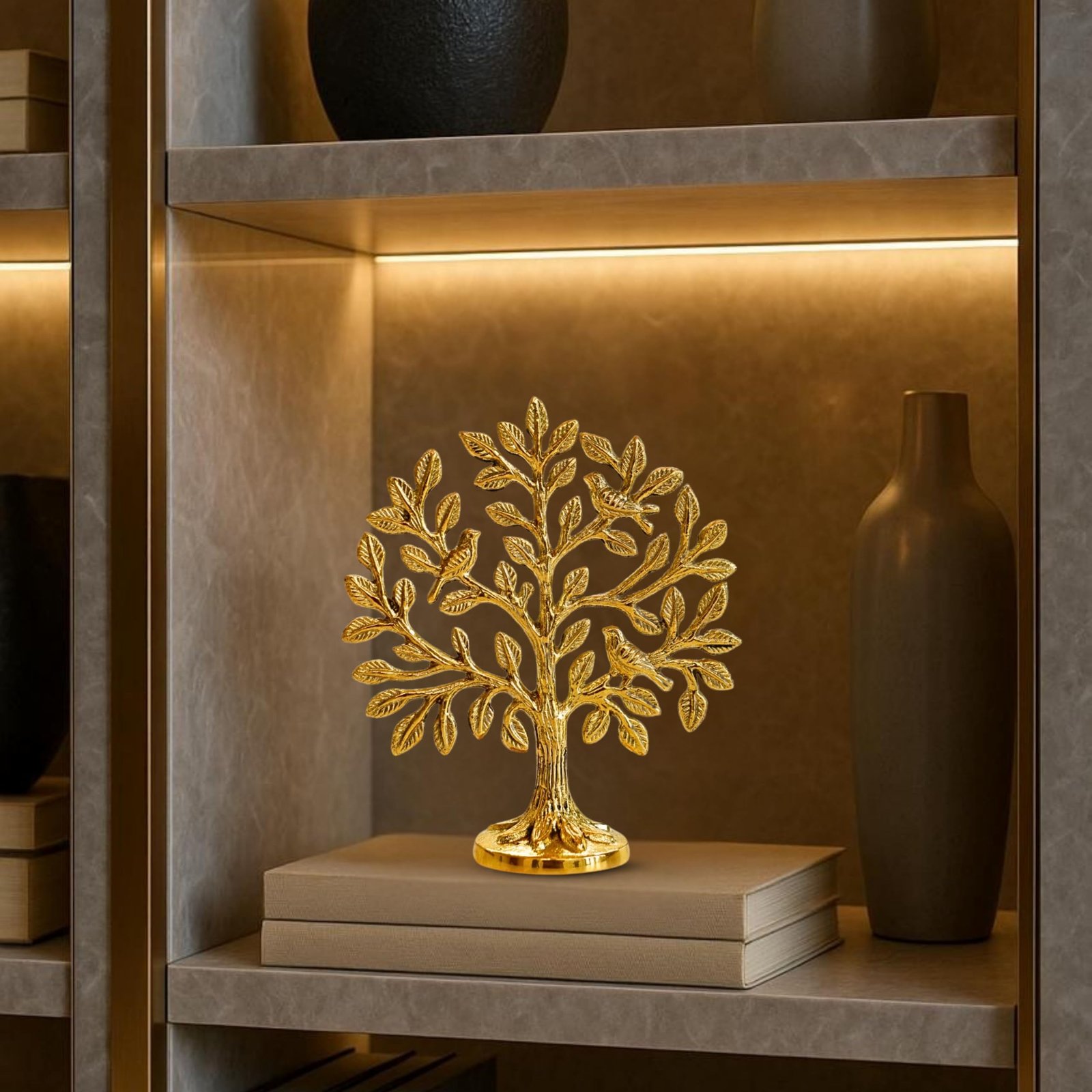 BEHOMA 100% Pure Brass (6 inch) Kalpvriksh Tree with Birds | Good Luck Gift - Image 8