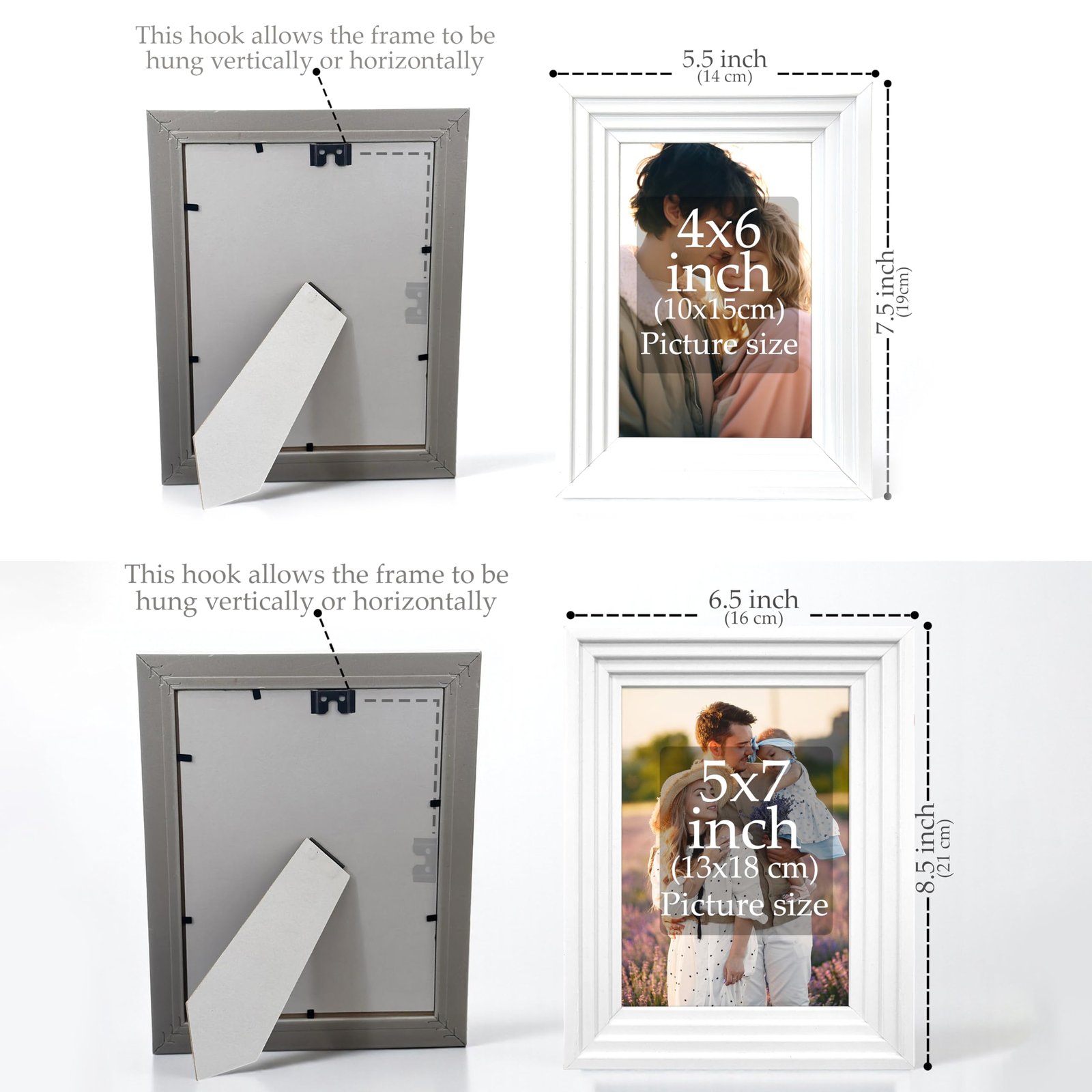 Art Street Table Photo Frame/Picture Frame for Desk (Photo Size 5x7 And 4x6) Designer Photo Frame for Home and Office Table Decor (Set of 2) - Image 3