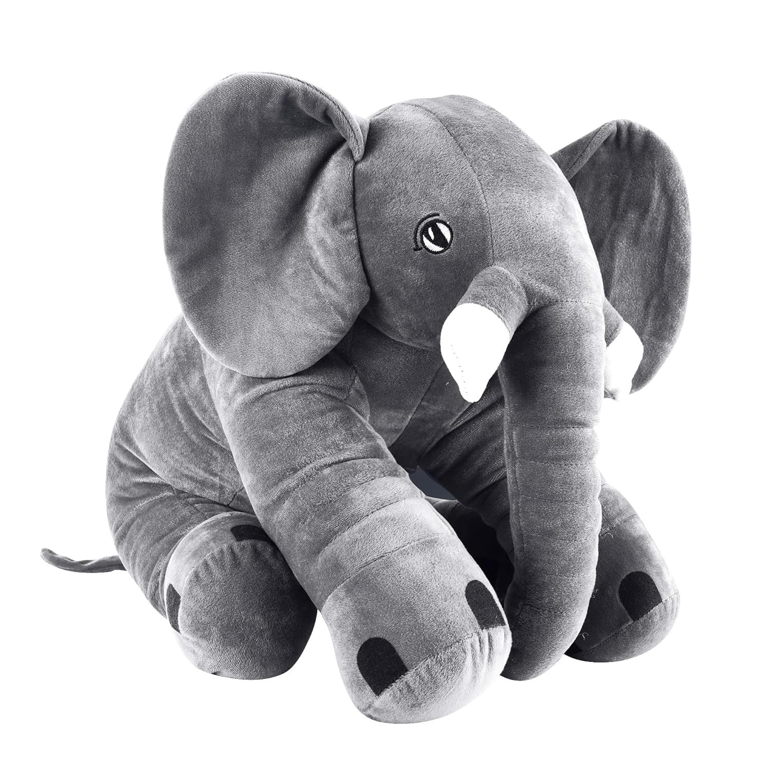 TeddyTwist Elephant Soft Toy, Big Size Fibre Filled Stuffed Animal Plush Hugging Toy for Kids (60 cm) (Grey) - Image 7