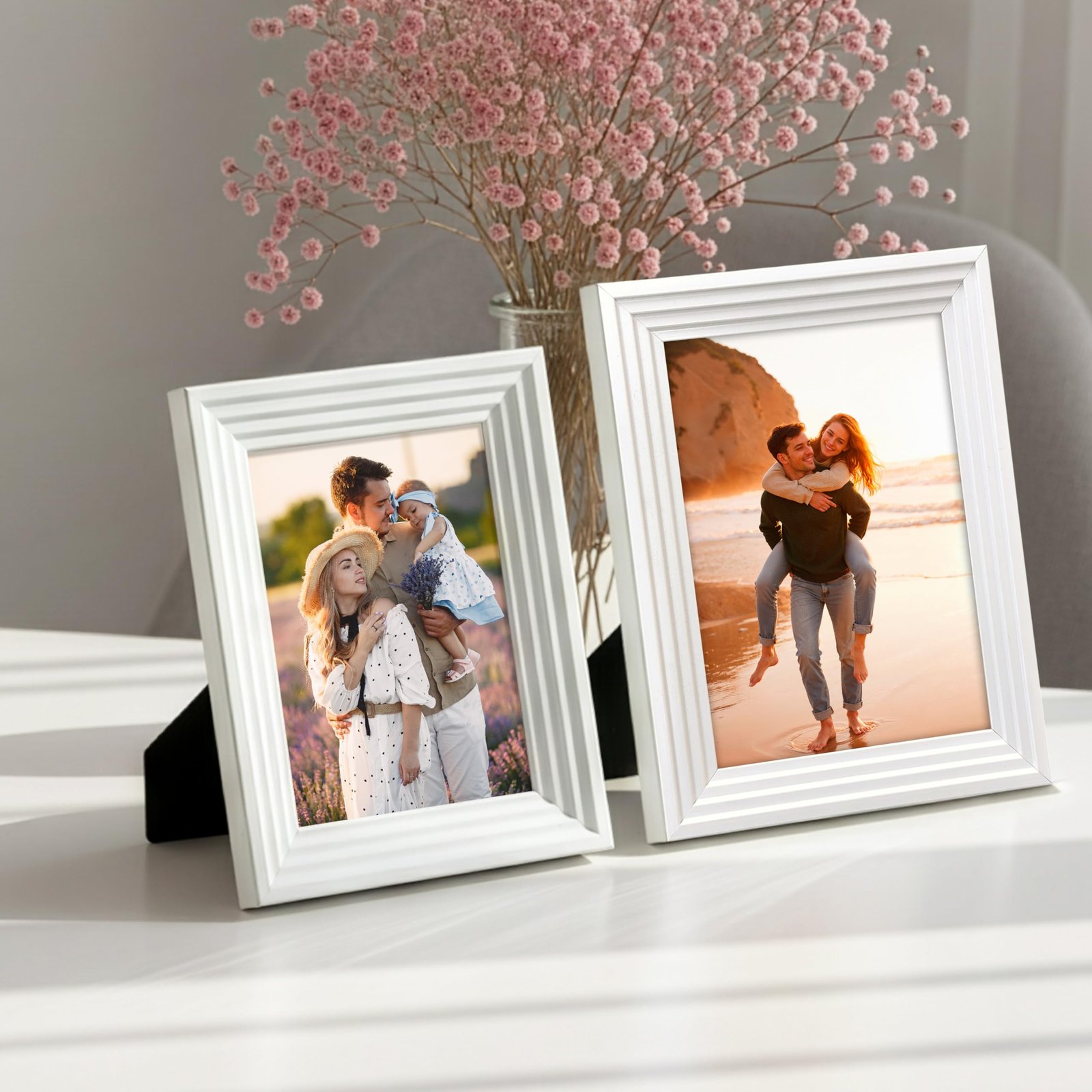 Art Street Table Photo Frame/Picture Frame for Desk (Photo Size 5x7 And 4x6) Designer Photo Frame for Home and Office Table Decor (Set of 2)