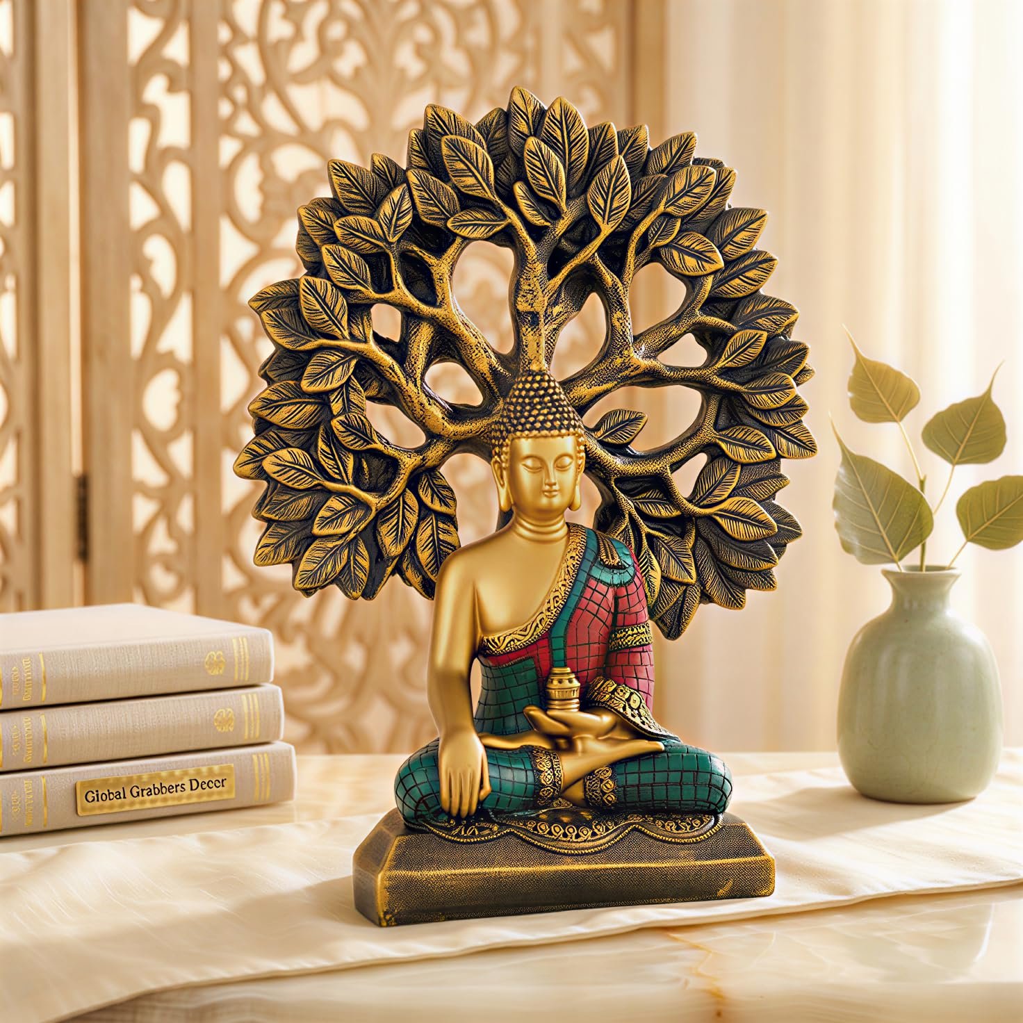 Global Grabbers Buddha Statue Showpiece Idol Home Decor Decoration Items for Living Room and Gifts - Image 4