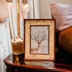 Art Street Marble Texture 3D Table Top Photo Frame, Designer Picture Frames For Home Décor, Office Desk, Bedroom & Living Room (Gold, 4x6 inch)